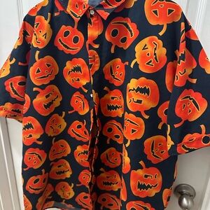 Men’s Halloween Pumpkin Shirt Costume - Orange and Black